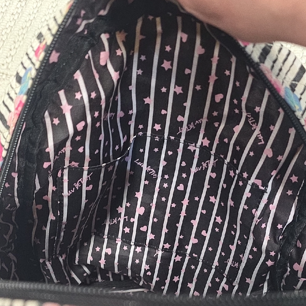 Betsey Johnson Floral Backpack with Black Stripes - Picture 11 of 13